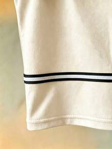 Camiseta de tirantes para mujer, se puede usar como prenda exterior.Camiseta de cuello en forma de corazón blanco, con recorte negro, adecuada para vacaciones en la playa, elegante y bonita para capas, también adecuada para otoño e invierno.Una - Albaricoque - Ver 5