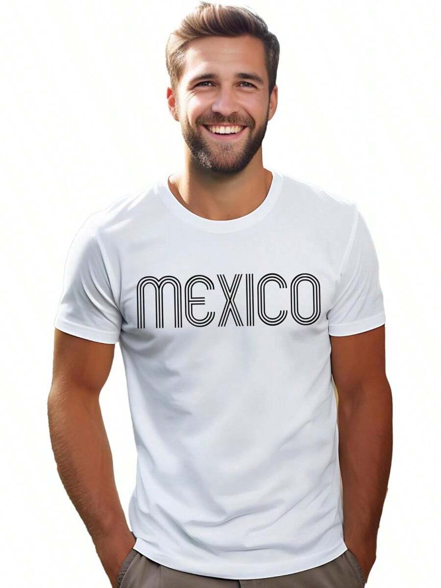 Genérico Playera México Tricolor para Dama y Caballero – Diseño con Vinil Textil Premium - Blanco - Ver 1