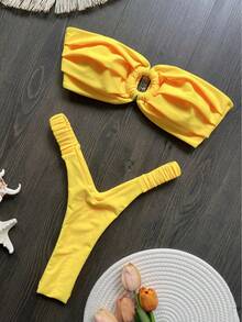 Microbikini con Push-Up para mujer, traje de baño Sexy para mujer, conjunto de Bikini brasileño con Tanga, trajes de baño, ropa de playa 2024 - RT2523 - Ver 3