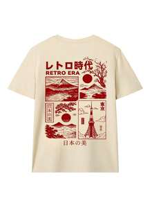 Camisetas Premium Casuales Unisex Bonitas   Camisetas Premium Casuales Unisex Bonitas   Camiseta de manga corta con cuello redondo color albaricoque para mujer, con diseño de peces koi, estilo casual japonés, versátil y adecuada para el uso diario en verano. - Albaricoque - Ver 4