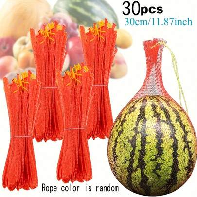 30 chiếc lưới treo dưa hấu - Giường treo dưa bền chắc, thích hợp cho vườn, túi lưới dưa lưới tái sử dụng, giá đỡ giàn leo lý tưởng, áp dụng cho bí ngô, trái cây, rau củ, sinh hoạt hàng ngày (Màu dây ngẫu nhiên)