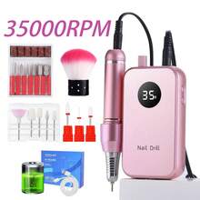 duofu USB Rechargeable Electric Nail Drill, 35,000RPM Portable Electric Nail File, Nail Grinder, Nail Polisher, Nail Care Kit With 14 Nail Bits, 1 Brush And 6 Sanding Bands, Professional Nail Tools For Shaping, Buffing, Removing Calluses And Dead Skin, Gel Nail Drill Set, Foot Nail Grinder, Nail Polishing Device, Manicure Tools, Pedicure Set Accessories, DIY Nail Art Tools, Suitable For Acrylic Gel Nails, Salon And Home Use, New Year Gift - Pink - View 3