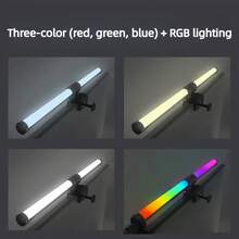 Đèn bàn học có thể điều chỉnh độ sáng bằng núm xoay và điều khiển từ xa, cảm ứng, bảo vệ mắt, chặn ánh sáng xanh, sử dụng nguồn USB. - Màu RGB hai mặt + đèn ba màu - Xem 7