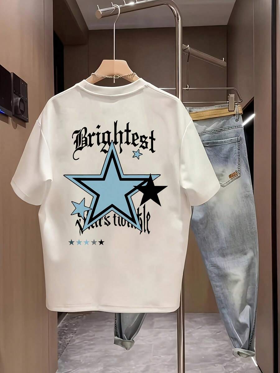 Nueva camiseta de manga corta para mujer de 180 g,% algodón - Camiseta casual versátil con estampado de verano para hombre - Camiseta con estampado de verano para parejas - Unisex - Regalo para vacaciones - Blanco - Ver 1
