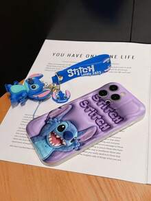 Disney Lilo And Stitch Phone Case : 3D Fluffy Pattern Border Protector Phone Soft Phone Case With A Free Cute Stitch Bracelet Chain Lanyard, Stitch, Lilo, Angel, For Apple 17 Promax 17 Pro 16 15 14 13 12 11 Pro Max XS Max X XR Soft Cover Summer Phone Case - trắng - Xem 6