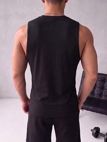 ZYNTH BALENO Áo tank top cổ tròn thoải mái dành cho nam, phù hợp với nhiều môn thể thao, rất cần thiết cho nam giới có cơ bắp vào mùa hè. - màu đen - Xem 4