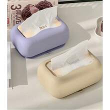 1pc Suction Cup Silicone Tissue Box Holder, Tissue Storage Rack, Firmly Adheres To Desk, Tile, Glass Countertop, Suitable For Living Room, Cabinet And Bathroom, Easy To Take Tissues - Multicolor - View 9