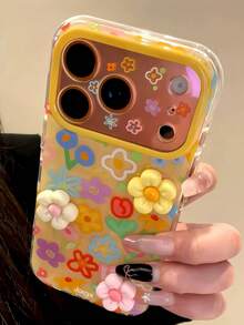 春季彩色 3D 花卉手機殼，相容 iPhone 18 Pro Max 18 Pro 18 17 Pro Max 17 Pro 17 16 Pro Max 16 Pro 16 15 Pro Max 15 Pro 15 14 Pro Max 14 Pro 14 13 Pro Max 13 Pro 13，時尚耐用手機配件保護殼，適合科技愛好者、時尚愛好者，可愛花卉女孩禮物 - 線條花朵 - 查看 5