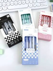 6pcs/Set Refreshing Neutral Pens, Student Stationery, Quick-Drying Smooth Retractable Pens For Office, School, Suitable For Students, Men And Women, Stationery, Drawing, Teachers, Classroom, Gifts For Birthday, Holiday, Back To School Essentials - Sets - View 8