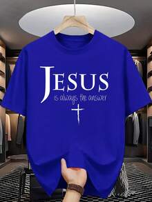 Printed Short-Sleeved T-Shirt, Ideal For Summer, Featuring Benedictine Elements, Suitable For Fathers, Husbands, Grandfathers - Available In Sizes S-2XL, Perfect As A 's Day Gift, Ideal For Casual Daily Wear And Outdoor Activities. - 藍色 - 查看 1