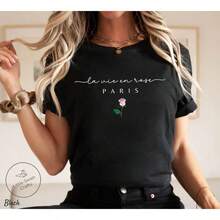 Paris Shirt,  French T-shirt - Unisexblusas para mujer>camisa      blusas para dama - Negro - Ver 1