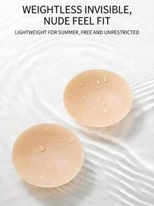 1 Pair Invisible Self-Adhesive Wear-Resistant Washable Nipple Covers, Suitable For Swimwear, Clothing, Tank Tops, Beach, Water Park, Swimming Pool, Daily Wear, Etc. Bath Essential, Invisible Coverage, Breathable Adhesion, Washable Material, Vacation Essential, Prevent Exposure - Silicone Pad - View 3