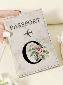 1pc A-Z 26 Letters Fashionable Letter Print Stylish Burgundy Passport Cover, Premium PU Leather Passport Wallet With Multi-Card Pockets For Credit Cards, Boarding Passes, And IDs, Compact And Portable Travel Essentials Organizer For Women, Men - Pink - View 113