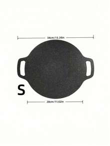 Round Marble Non-Stick Grill Pan, Induction Compatible, Even Heat For Healthy Cooking. Portable For Home, Camping, BBQ And Various Foods. - Korean-style Baking Pan - View 6