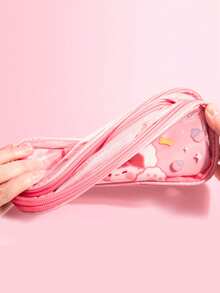 2026 New Transparent Pencil Case, Large Capacity 3-Layer Highly Attractive INS Style Pencil Box For Girls, Color-Block Student Stationery Box, Minimalist - Single Piece - View 7