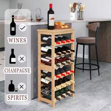 Portabottiglie e portabicchieri da vino - Naturale - Visualizzare 3