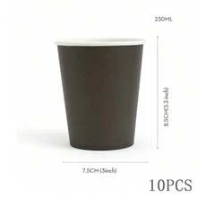 9oz Disposable Party Paper Cups, Multicolored Paper Drinking Cups, Suitable For Water, Juice, Coffee Or Tea, Suitable For Wedding, Party, Picnic, BBQ, Travel And Event - Black - View 7