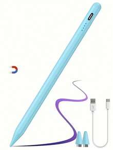 适用于平板电脑的全新通用触控笔,兼容 iPad、Apple Pencil 和华为 S、Am、Sun、G 系列手机,以及 Galaxy Tab A9、A9+、S9FE、S9+、S8+、S7+、S7FE、S6lite、A7、A8、A7lite 等设备。此外,它还是一款可充电倾斜触控笔,电池容量为 90mAh,支持小米和安卓设备。 - 彩色 - 查看 9