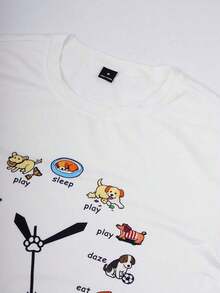 Men's Casual Short Sleeve Crew Neck Summer Print T-Shirt, Summer Streetwear Tee, Drop Shoulder Tee, Gifts For Boyfriend, Back To School, Graphic Tees HS3S - 白色的 - 查看 3