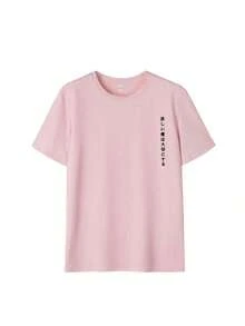 Women's Loose-Fitting Japanese-Style Cherry Blossom Print T-Shirt, 100% Cotton, Breathable, Round Neck, Short Sleeve, Y2K Streetwear, Suitable For Spring Outings, Urban Walks And Casual Daily Wear, Summer Pink Color. - 粉色 - 查看 3