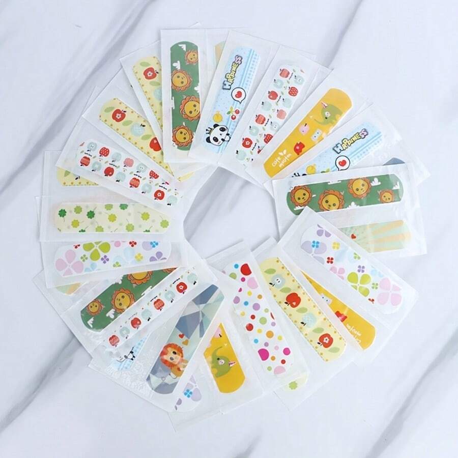 100pcs Cartoon Fun Foot Scrub Stickers, Multiple Use Scenarios, Foot Care & Travel Essential, Scrapbook Compatible, Animal & Fruit Patterns - 100 Items - View 1
