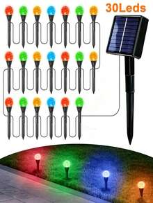 20/30 LED Solar Powered Garden Lights, Solar Crystal Ball Lawn Lamps, Waterproof 8 Lighting Modes Solar Bubble Ground Lights Flashing For Yard, Wedding, Party, Patio, Outdoor Camping Decor (Multi-Color/Warm White/White) - Bubble Ball Ground Light - View 14
