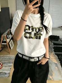 Women's T-Shirt For Spring And Summer - 白色 - 查看 1