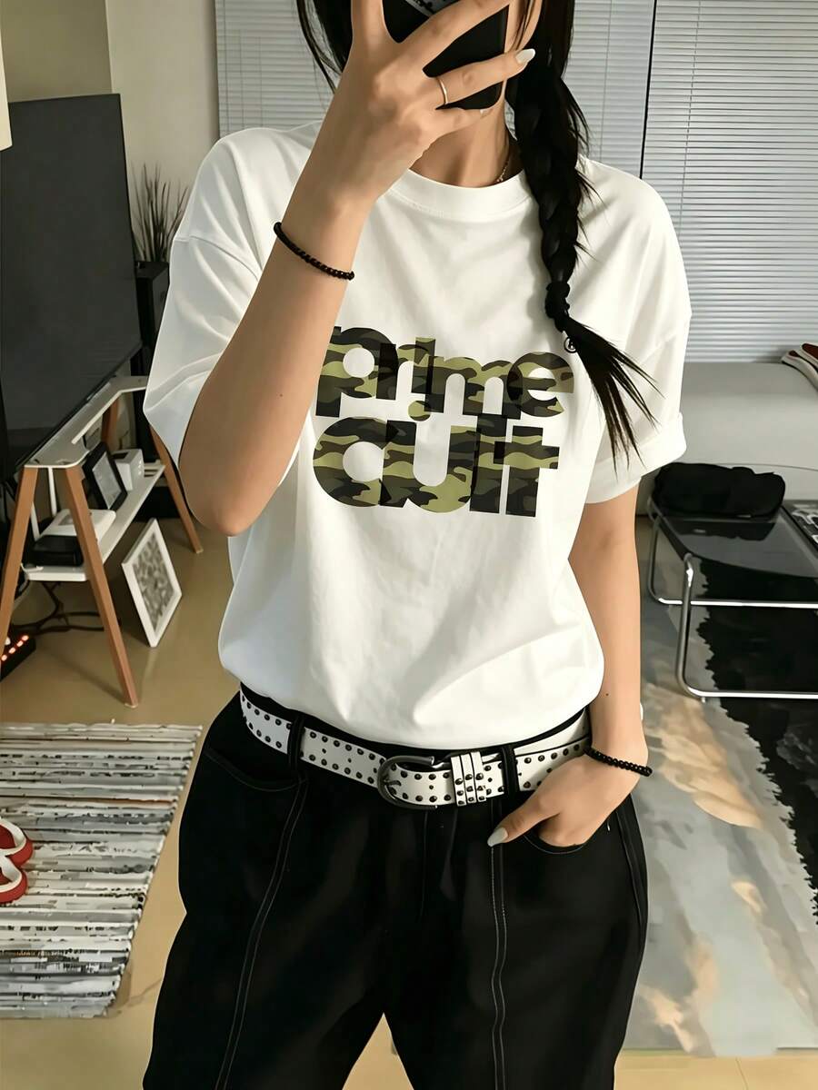 Women's T-Shirt For Spring And Summer - 白色 - 查看 1