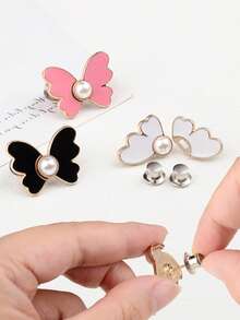 Butterfly-Shaped Waist-Cinching Button, Detachable, Nail-Free, Sewing-Free, Waist-Cinching Button For Jeans, Perfect For Altering Larger Waists . - Multicolor - View 2