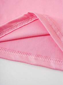 Camiseta de manga corta casual de verano de primavera con estampa de pesca de gato para mujeres con cuello redondo suelto - Color rosa - Ver 6