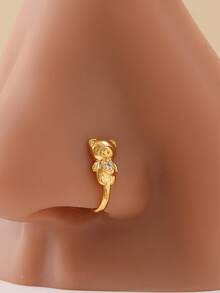 1 chiếc khuyên mũi nam kiểu Bohemian hình gấu, đính đá Cubic Zirconia, thích hợp đeo hàng ngày và dự tiệc. - động vật - Xem 2