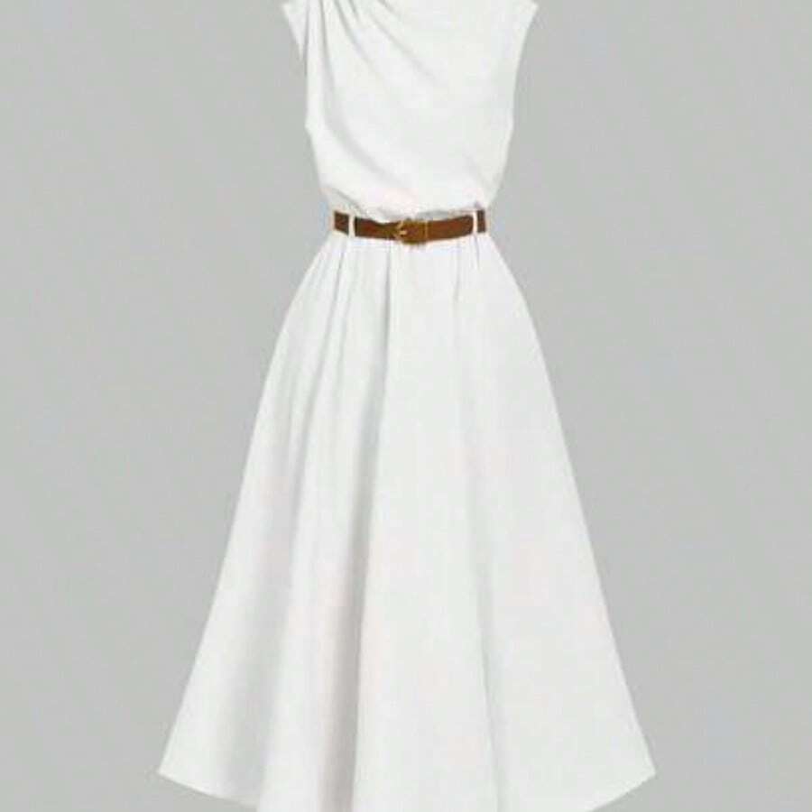 Women Midi Dresses - 白色 - 查看 1