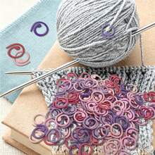 10/20/30/50/60/100 Pcs Multi-Color Metal Crochet Stitch Markers, Open Metal Stitch Markers Crochet Stitch Markers Rings With Storage Box, For Crochet Garment Marking, DIY Craft Projects, Sewing Thread Needle Knitting Stitch Tracking Markers - Pinkish Purple - View 4