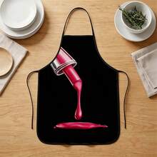 A Stylish Polyester Nail Polish Print Apron, Made Of Polyester, Adjustable, Waterproof And Comfortable, Suitable For Home Cooking, Baking, Grilling And DIY Projects, Unisex. - Multicolor - View 4