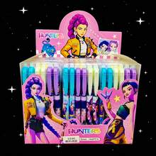 Idol Group 12Pcs Hot Erasable Click Gel Pens, Cartoon Print Student Writing Pens, Daily Office & School Stationery, Random Style - Multicolor - View 1