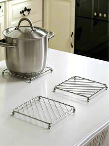 1pc Square Heat Insulation Mat, Heat Resistant Kitchen & Dining Table Pad, Coaster, Utensil Tray - Multicolor - View 4