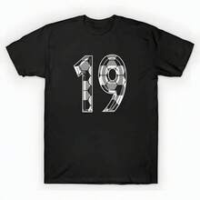 Camiseta de fútbol número 19 # 19 Soccer Mom Player Fan T-Shirt unisex de la de algodón puro de alta densidad de 220 g. C-AmiS-eta uniS-ex 100 % aL-Godón de - Tejido de alta densidad. Apta para todo tipo de perS-onas, ya sean mujeres o hombres. Tejido duradero de alta C-Alidad apto para todas las estaciones, suave al tacto pero duradero. Tops transpirables. Conjuntos de otoño para mujer. Conjuntos de vaC-Aciones para mujer. Disfraz de Halloween para mujer. - Negro - Ver 6