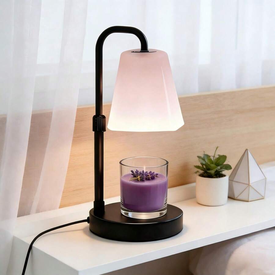 Hausdemo Modern Aromatherapy Candle Warmer Lamp With Frosted Lampshade, Height Adjustable Electric Wax Melter With Timer & Dimmable Brightness, Includes GU10 Bulb, Premium Candle Melting Lamp For Bedroom Living Room Side Table Home Office Decor, Ideal Gift For Mother's Day Valentine's Day Christmas Thanksgiving Birthday Housewarming Anniversary - Xem 1