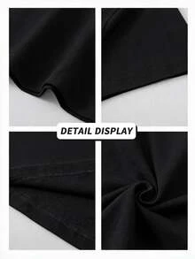 Camiseta informal de manga corta y cuello redondo para niño suave con estampado de cámara y cassette, ideal para primavera y verano.Black - Negro - Ver 4