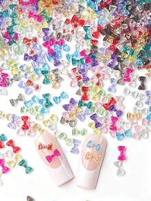 200 chiếc nơ mini dễ thương và bướm trang trí móng tay, đồ trang sức móng tay nữ tính tự làm, đồ dùng làm móng, đồ trang trí móng tay, đá quý làm móng - Nhiều màu - Xem 1