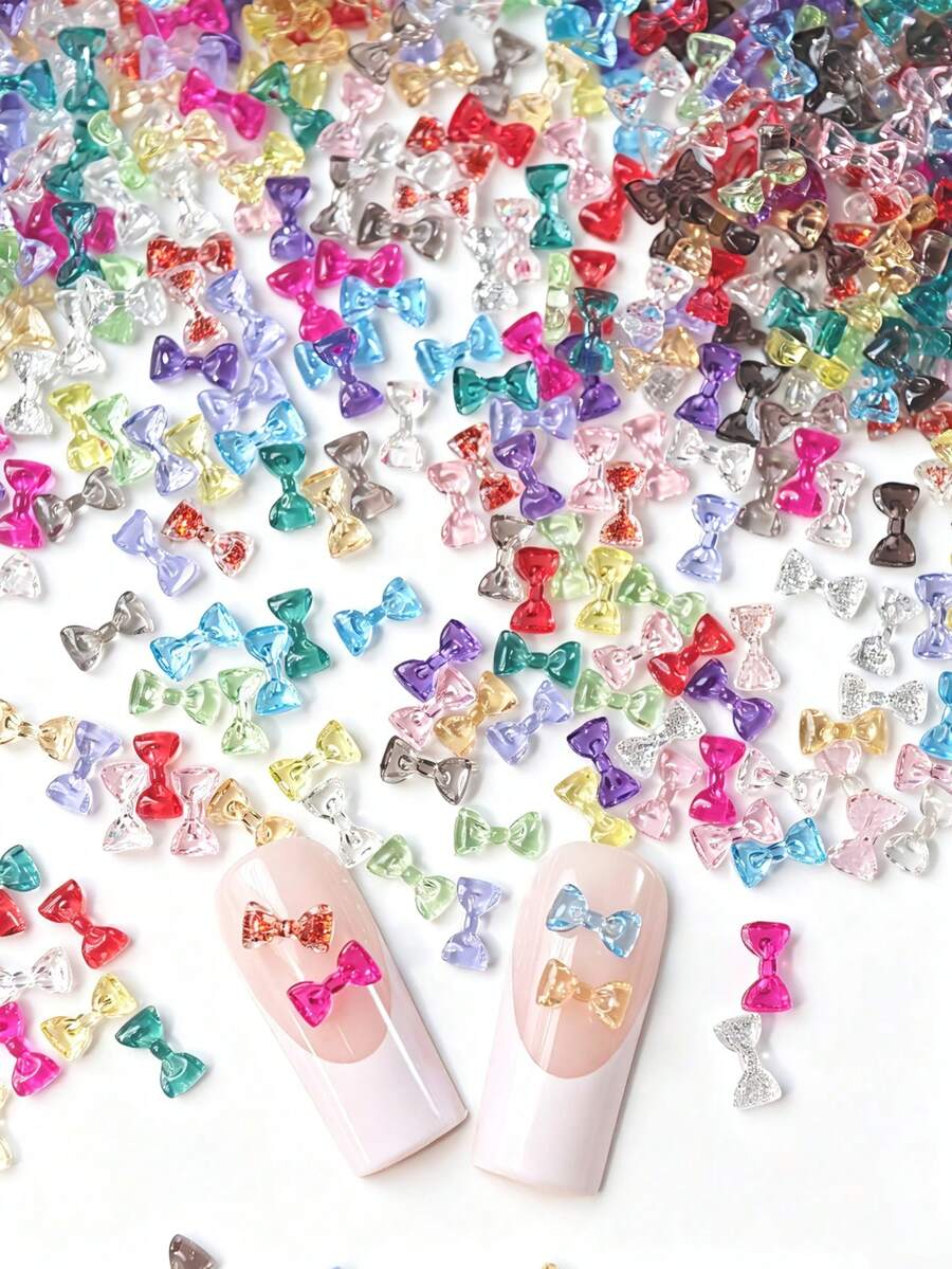 200 chiếc nơ mini dễ thương và bướm trang trí móng tay, đồ trang sức móng tay nữ tính tự làm, đồ dùng làm móng, đồ trang trí móng tay, đá quý làm móng - Nhiều màu - Xem 1