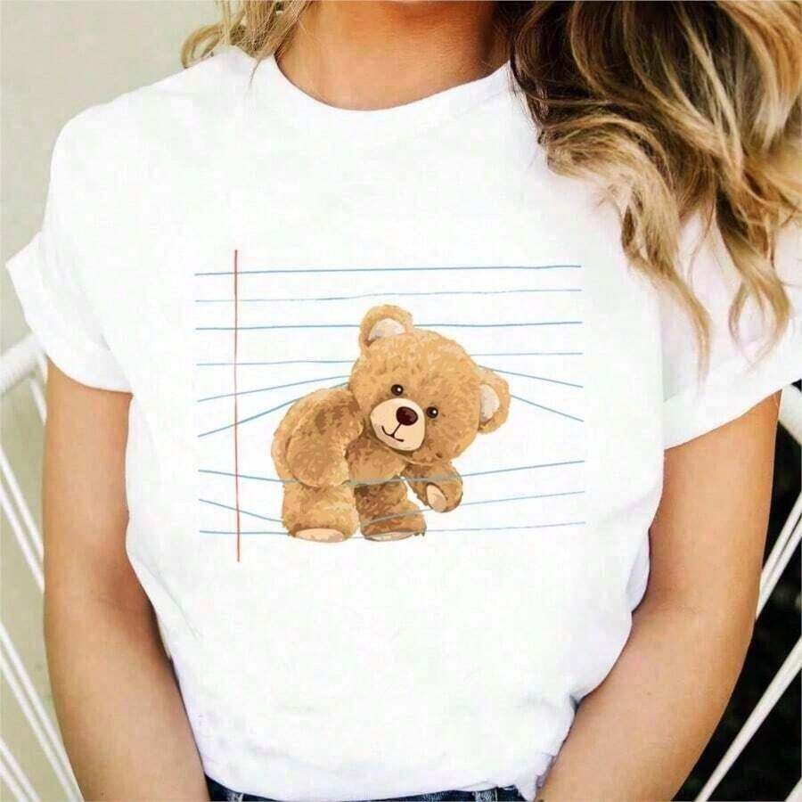 Retro Summer T-Shirt With Santa Claus Blowing Bubbles, Christmas Gift T-Shirt, Funny Winter T-Shirt With Santa Claus - 淡粉紅色 - 查看 1