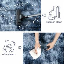 COLLA Area Rug For Bedroom, Fluffy Shag Plush Rug For Living Room, Shaggy Soft Fuzzy Carpet For Dorm Bedside Ultra Cozy Non-Slip Indoor Decor, Tie Dye Blue Grey - Tie-dye Blue-gray - View 11