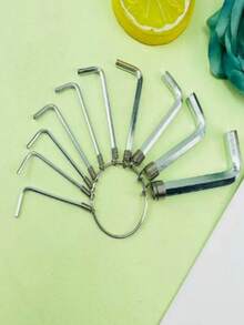 10Pcs Mini Allen Wrench Kit, L-Shape Hex Screwdriver With Key Ring, Compact Hex Key Set For Bike Maintenance, Furniture Assembly & Household Repairs - Hex Wrench Set - View 2