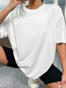 1 Women's T-Shirt With A Fun Print - Short Sleeves, Crew Neck, Loose Fit, Machine Washable, Comfortable For All Seasons, Suitable For Casual Wear. | Loose Fit | Durable Print, Suitable For Various Holiday Gifts, Shipped From A Local Warehouse, 180g 100% Cotton. - 白色 - 查看 4