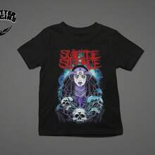 Camiseta unisex camiseta Suicide Silence Mercancía de la banda Deathcore ropa de mujer blusas de mujer tops de mujer camisetas de mujer atuendo casual diario corte regular combinaciones - Negro - Ver 1
