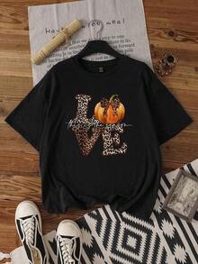Oversized T-shirts Basic T-shirts for Women Compra con plazo limitado Nuevos productos de la temporada Camiseta conmemorativa Casual T-shirts for WomenCamiseta holgada de manga corta con cuello redondo, de estilo minimalista y casual, para mujer - Negro - Ver 8