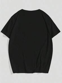 Kurzarm-T-Shirt für Herren, lockere Passform, Aufdruck "GOD'S ART ON DISPLAY", individuell gestaltbares Grafik-T-Shirt für Herren – Lässige und stylische Sommer-T-Shirts - Schwarz - Übersicht 2