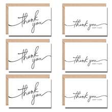 6pcs Minimalist Thank You Cards With Kraft Envelopes, Elegant Script Greeting Cards For Wedding, Baby Shower, Business, Small Shop, Bulk Notes For All Occasions. Small Business Packaging Supplies, Bulk Script Thank You Notes For Boutique, Online Shop, Customer Appreciation Cards.Simple Handwritten Calligraphy Bridal Shower Gift Notes, Modern Engagement & Birthday Party Stationery Bulk - View 8