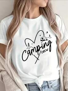 La nueva camiseta de manga corta, ligera y resistente, diseñada por los miembros del equipo de camping, es perfecta para actividades al aire libre y una opción ideal para viajes a la naturaleza y campamentos, ofreciendo a las mujeres un ajuste cómodo. UQGA - Blanco - Ver 6